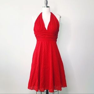 Stunning Vintage Style Red Halter Dress